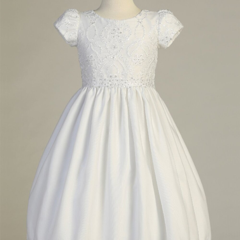Sizes 7 & 10, Girls White First Communion Dress - Embroidered Lace Sequins - 167